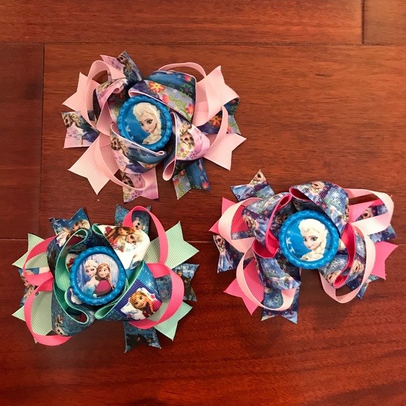 Other - Frozen Elsa Anna Hair Bows Super Cute